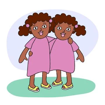 Afro twin sisters Illustrazione stock