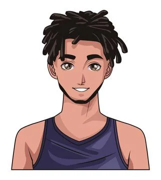 Afro young man smiling Stock Illustration