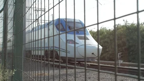 Afrosiyob train, Tashkent Stock Footage 247830475