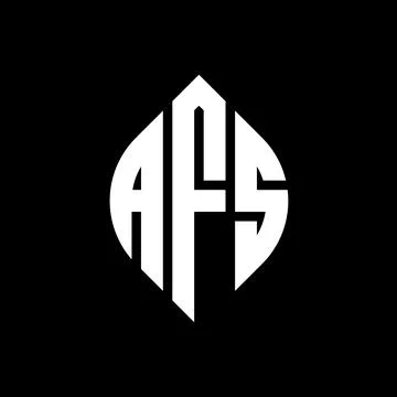 AFS circle letter logo design with circle and ellipse shape. AFS ellipse letter Stock Illustration