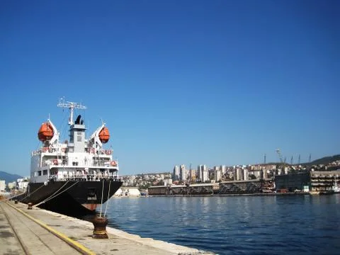 Aft of cargo ship Stock-Fotos