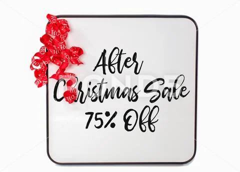 After Christmas sale sign on whiteboard Stock Photos