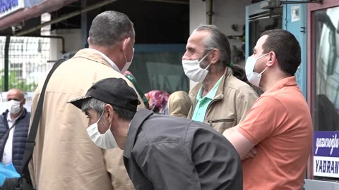 After the coronavirus measures, the bus terminal was concentrated. Stock Footage 132198341