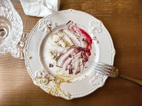 After Deaner Table Set Up with Dirty Plate Stock Photos
