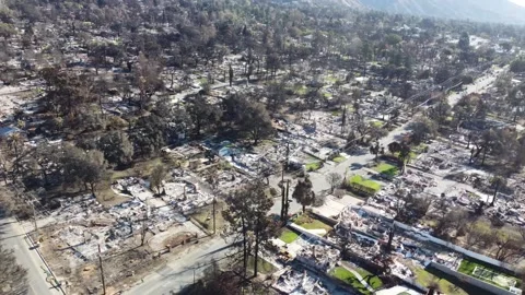 After the Eaton Fire Altadena CA February 2025 013 Stock Footage 326265939