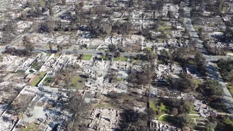 After the Eaton Fire Altadena CA February 2025 017 Stock Footage 326265941