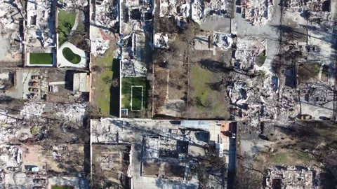 After the Eaton Fire, Altadena, CA, February 2025 11 Stock Footage 332253252