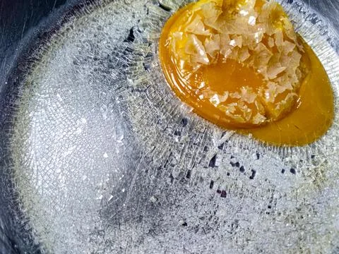 After an egg has been kept in the refrigerator,. Stock Photos