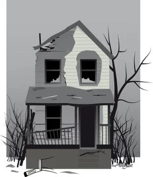 After the fire Stock Illustration