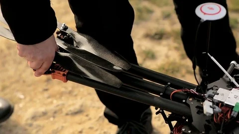 After the flight of the drone, the screws are assembled. Stock Footage 75863178