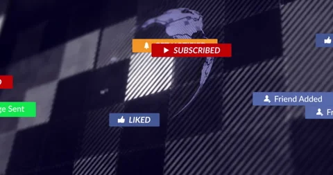 After grid settling, UI buttons sliding in and 3D globe rotating to show Video stock 310325253