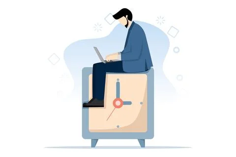After hours worker concept Stock Illustration