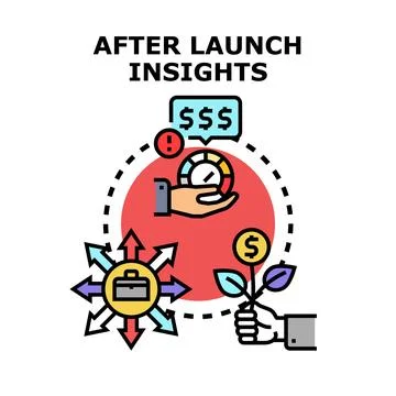 After launch insights for business development strategy Stock Illustration