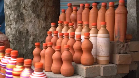 After making beautiful things out of clay and even water bottles, they are Stock Footage 246664657