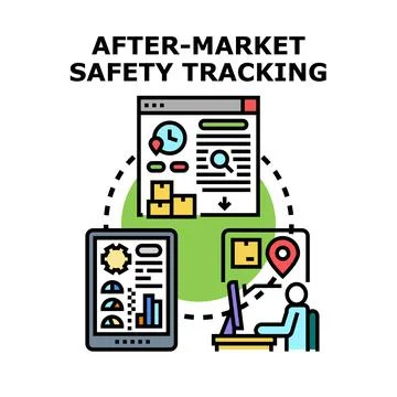 After market safety tracking system concept Stock Illustration