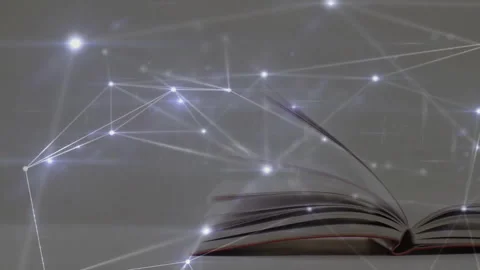 After pattern appearing, nodes forming floating network and pulsing over Stock Footage 312280204