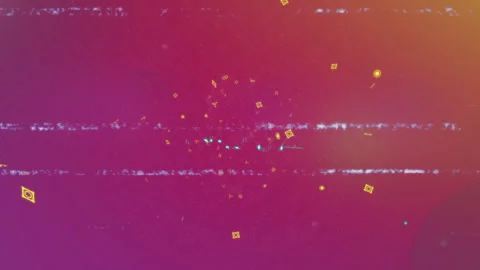 After pause bursting streaks scattering icons, turquoise NOVA forming glitching Stock Footage 311475343