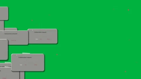 After pause pink marks staying gray cards sliding stacking exiting for alerts on Stock Footage 333972366