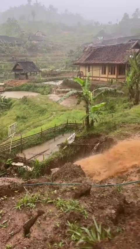 After the rain the water is cloudy Stock Footage 308272349