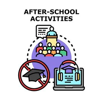 After school activities offering alternative learning and development Stock Illustration