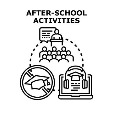 After school activities offering alternative learning and development Stock Illustration