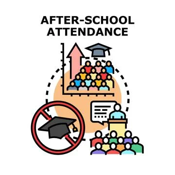 After school attendance program success and education growth 스톡 일러스트