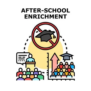 After school enrichment program improving student learning and skills 스톡 일러스트