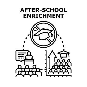 After school enrichment program improving student learning and skills Stock Illustration