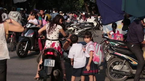 After School in Hanoi Stock Footage 61401112
