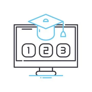 After school programm line icon, outline symbol, vector illustration, concept Stock-Illustration