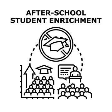 After school student enrichment learning opportunities concept Stock Illustration
