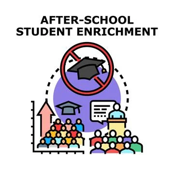 After school student enrichment learning opportunities concept Stock Illustration