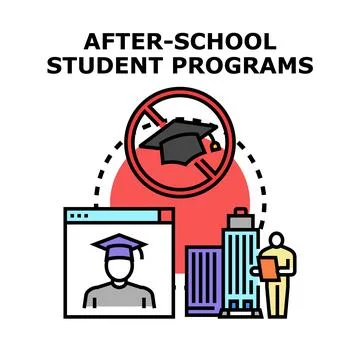 After school student programs offering educational alternatives Stock Illustration