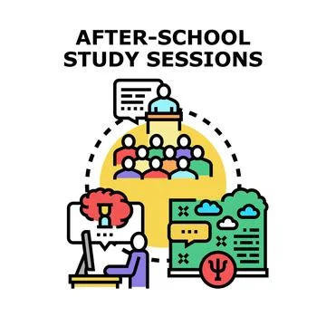 After school study sessions concept illustration 스톡 일러스트