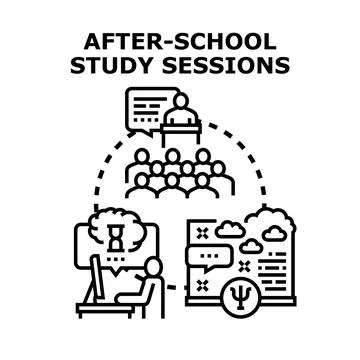 After school study sessions concept illustration 스톡 일러스트
