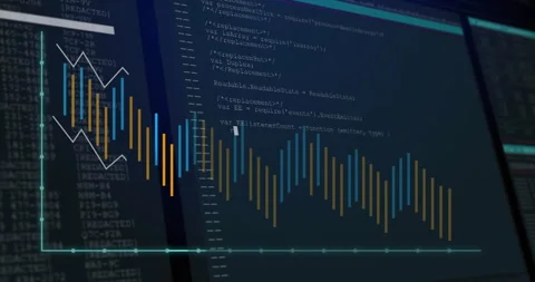 After screen loading amber blue bars growing shifting right over editor to Stock Footage 309687635