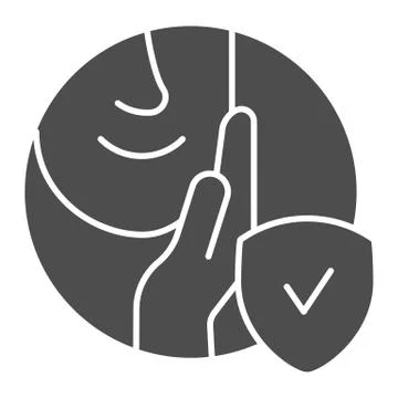 After shaving face solid icon. Smooth skin vector illustration isolated on white Stock Illustration