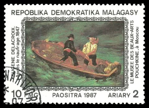After the Shipwreck by Eugene Delacroix Stock Illustration