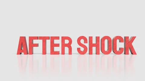 After Shock Warning Concept with Bold Red 3D Typography Stock-Illustration