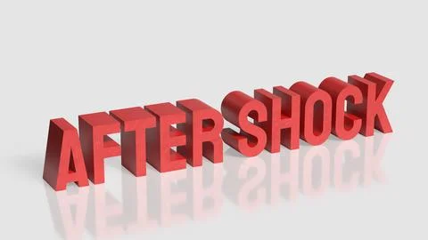 After Shock Warning Concept with Bold Red 3D Typography Иллюстрация