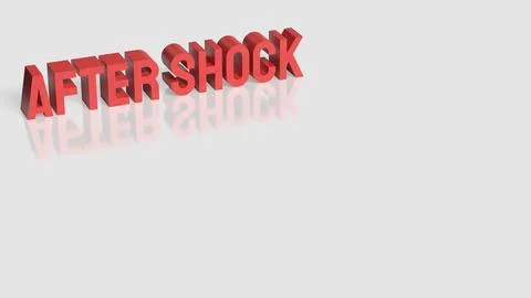 After Shock Warning Concept with Bold Red 3D Typography Иллюстрация