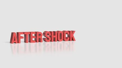 After Shock Warning Concept with Bold Red 3D Typography Иллюстрация