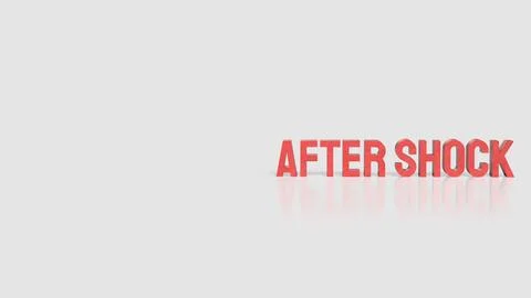 After Shock Warning Concept with Bold Red 3D Typography Иллюстрация