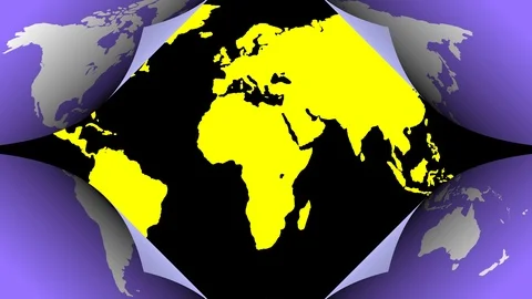 After split of world map,another world map appeared behind. Stock Footage 88207192