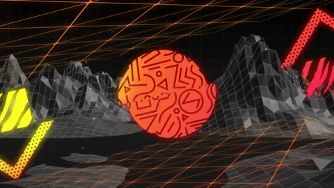 After stillness, gradient blob sliding from right, shapes morphing illustrating Stock Footage 313308241