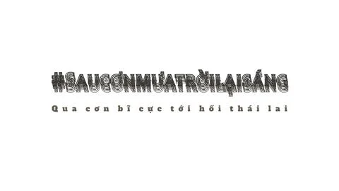 AFTER THE STORM in Vietnamese isolated display type artwork with structured 3d s Stock Illustration