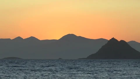 After Sunset Aegean Sea Bodrum Turkey Stock Footage 127777752