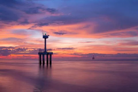 After sunset on the beach Stock Photos