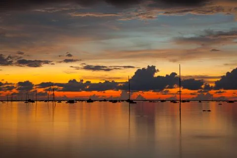 After sunset on the beach Stock Photos