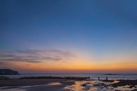 After sunset on the beach Stock Photos